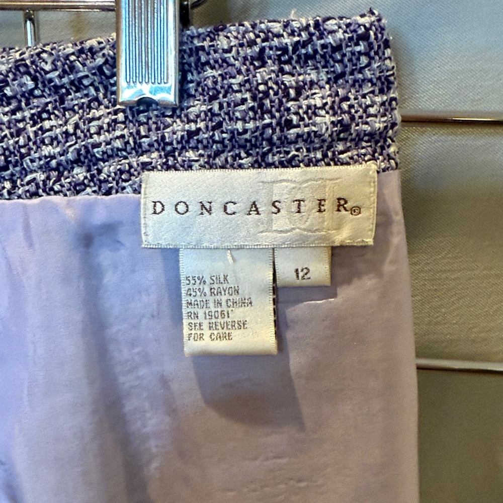 Doncaster Textured Blue Midi Skirt - Picture 5 of 6